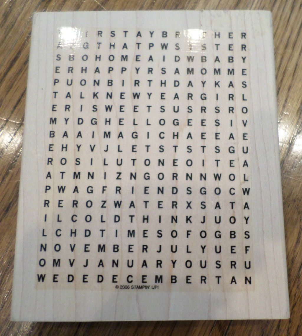 Stampin Up 2006 Word Search Letters Puzzle Game Wood Rubber Mounted Stampin up 2006 word search letters puzzle game wood rubber mounted
