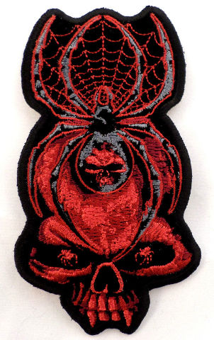 Skull Clown Applique Patch Red Nose and Fangs 2-5//8/" Iron on