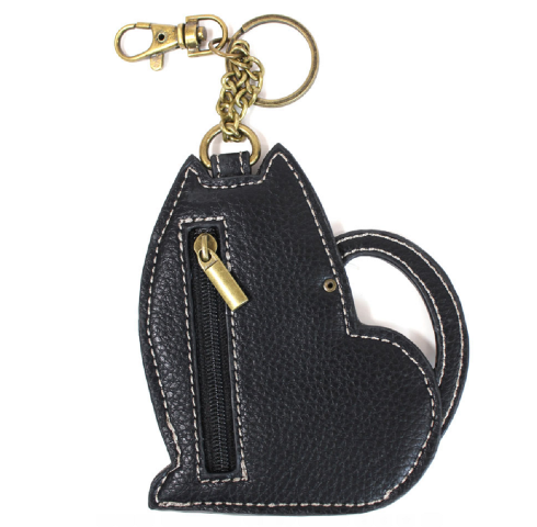 Chala Fat Cat Key Fob Key Ring Keychain Coin Change Purse Vegan New