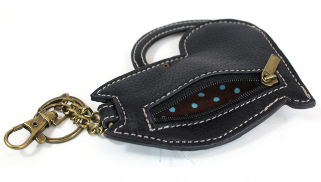 Chala Fat Cat Key Fob Key Ring Keychain Coin Change Purse Vegan New