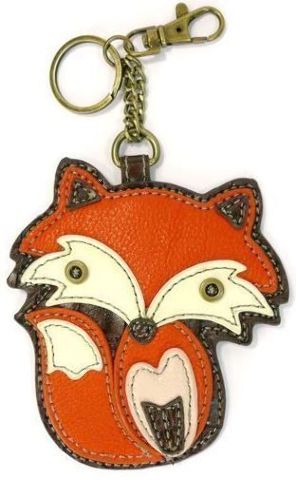 Chala Foxy Fox Denim Crossbody Purse With Keychain - Canvas & Leather Tote Bag