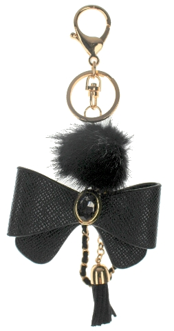 Fur Puff Key Chain Fob Phone Purse Charm