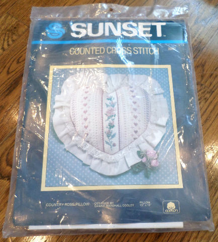 Sunset Country Rose Pillow 13 X 13 2997 New Counted Cross Stitch