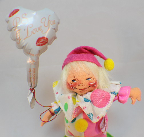 Vintage Logo Annalee Doll Society 1990 Clown w/ balloon #9648