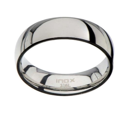 Inox Mens Stainless Steel High Polished Finish Classic Wedding Band Ring Size 1