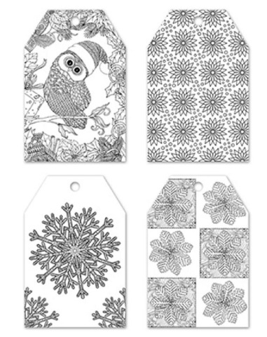 color create your own gift tag set of 24 pieces 4 designs winter