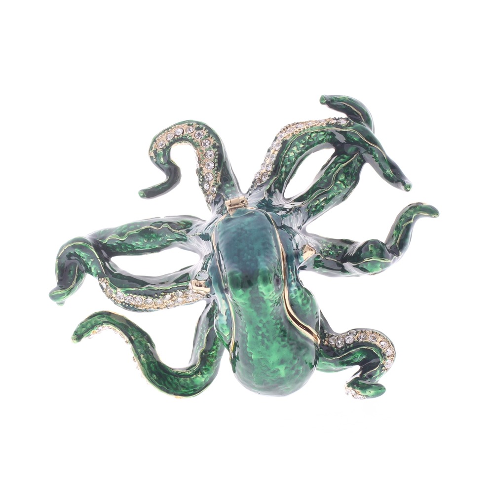 Ciel Collectible Jeweled Nautical Octopus Trinket Box Austrian Crystals