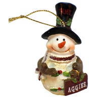 College Texas A&M University Aggies NCAA Licensed Snowman Christmas Ornament