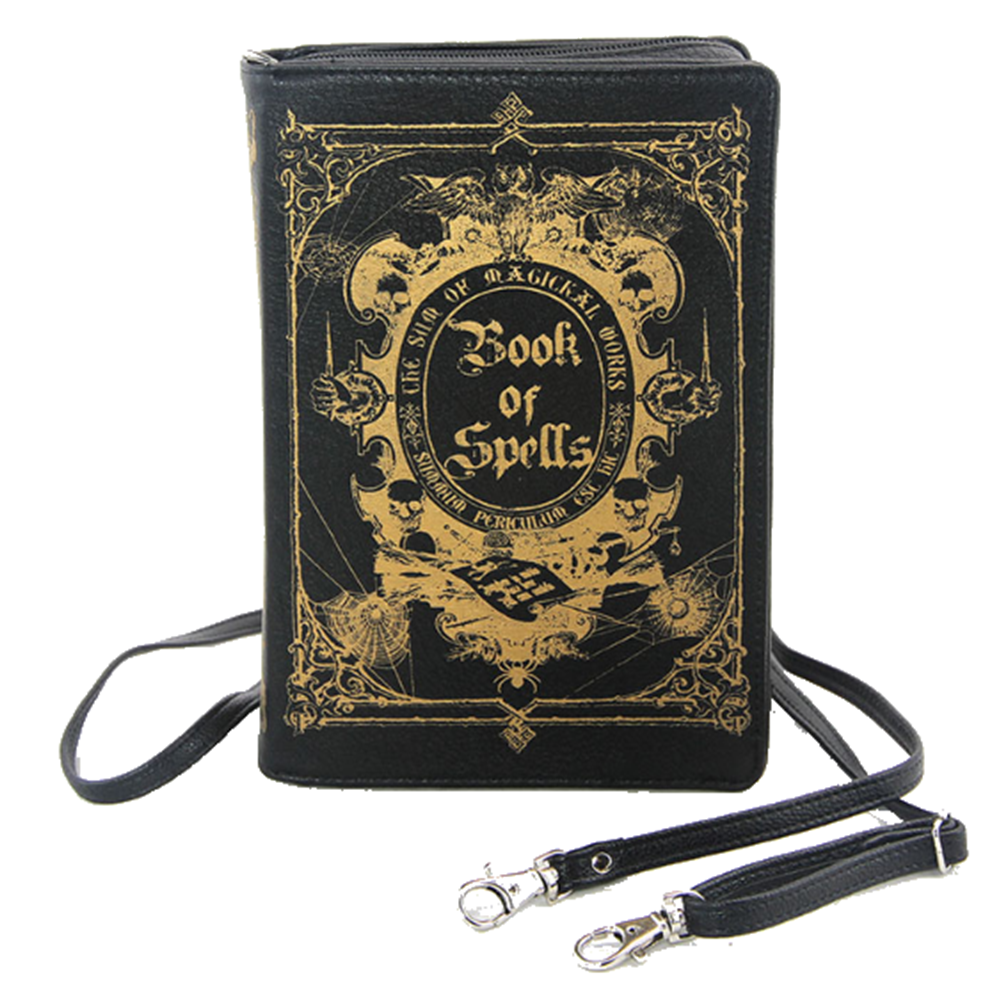 Sleepyville Critters Witch's Book of Spells Crossbody Bag in Vinyl Material
