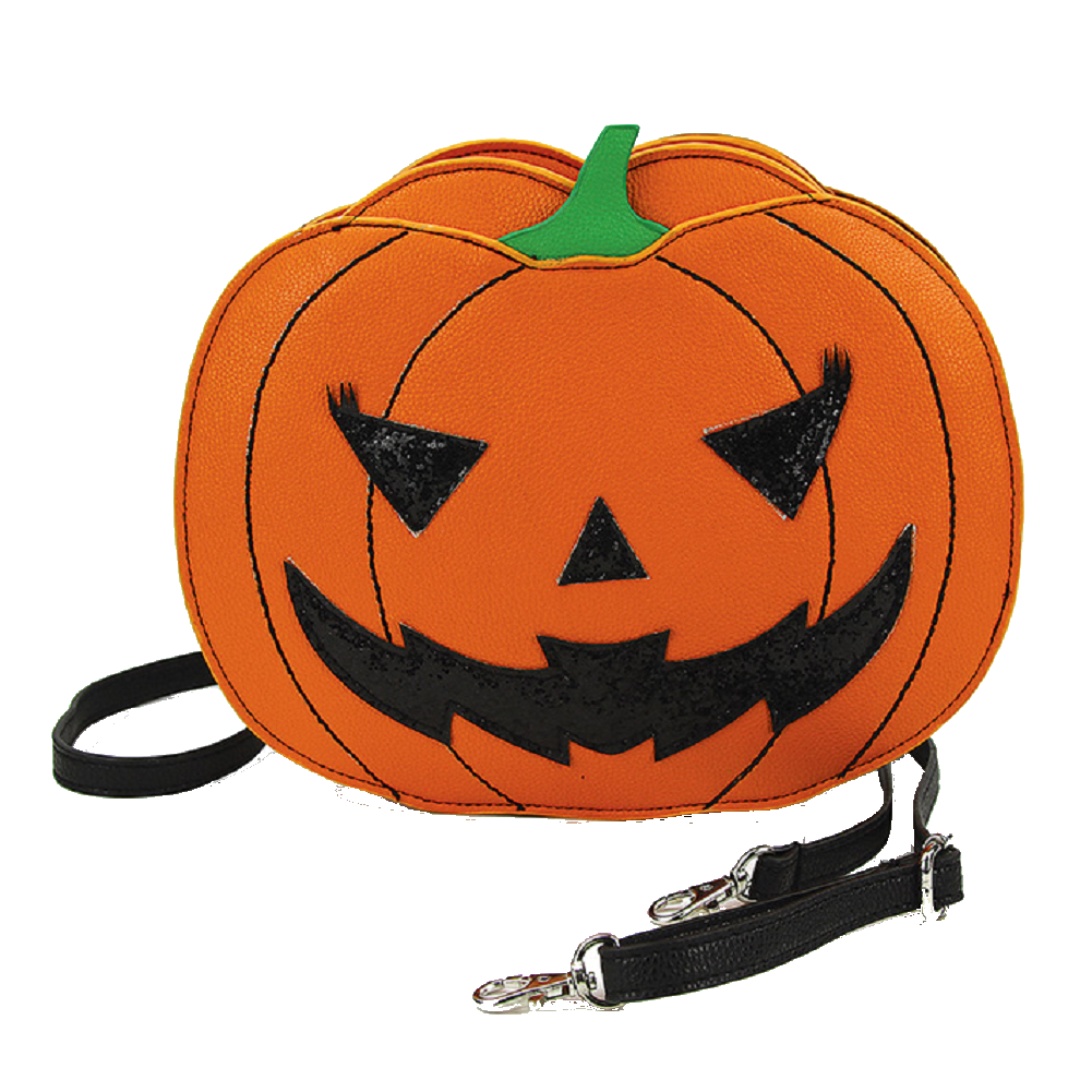 Sleepyville Critters Jack o Lantern Pumpkin Halloween Crossbody Bag in Purse Handbag