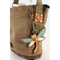 Chala Purse Handbag Canvas Crossbody with Key Chain Tote Bag Dragonfly