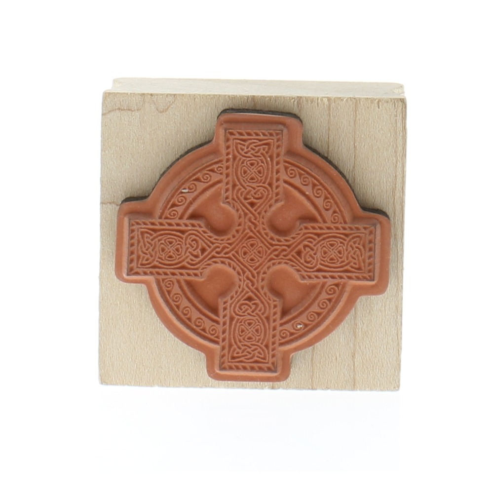 Inkadinkado Celtic Cross with Knot Work Wooden Rubber Stamp
