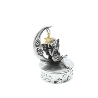 A.E. Williams Pewter Tiny Trinket Wee Box Tooth Fairy on the Moon