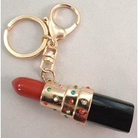 Rhinestone Bling Key Chain Fob Phone Purse Charm Bling Lipstick Case