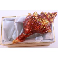 Seashell Sea Ocean Marine Life Nautical Collectible Hinged Trinket Box #Bh00220