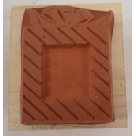 Posh Impressions 1987 Package Bow With Window Frame Wooden Rubber Stamp