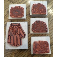 Stampin Up ~ Set Rubber Stamp Gifted Glove 1997 Wooden Rubber Stamp