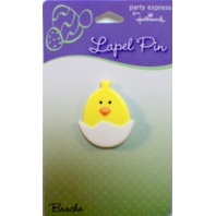 Peek a Boo Baby Chick in an Easter Egg Hallmark Hat Lapel Pin Brooch on Card