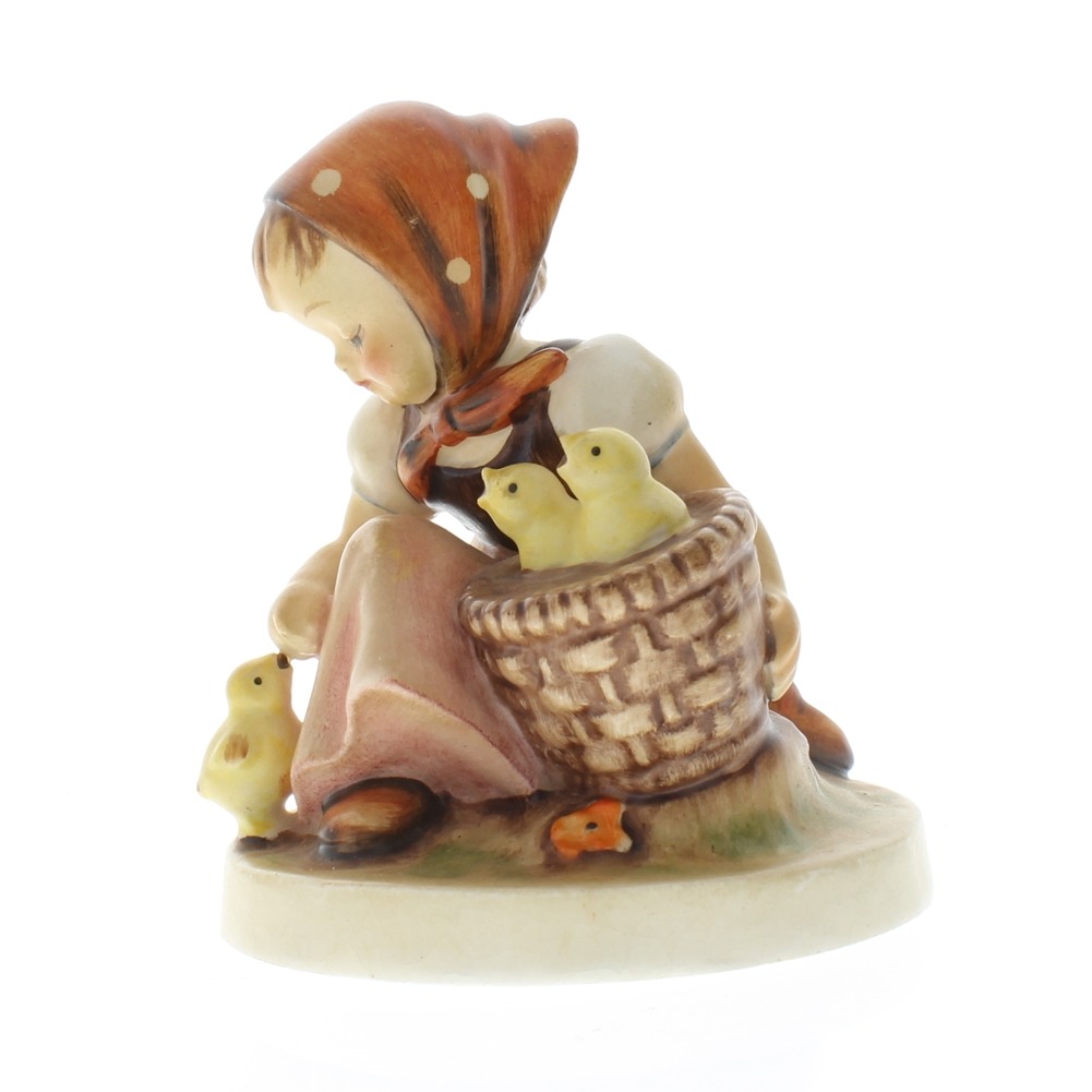 Goebel Hummel "Chick Girl" 57/0 Early Rare TMK 2 Full Bee Porcelain Figurine