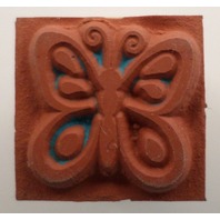 Butterfly In Bold Outline Whimsical Wooden Rubber Stamp