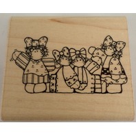 Dots Q161 Friends Always Rag Doll Girls Children Wooden Rubber Stamp