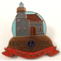 Lions Club Collectors Hat Lapel Pin Md-41 2004 Rose Blanche Lighthouse