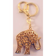 Rhinestone Bling Gold Tone Key Chain Purse Charm Fob Lucky Elephant In Red