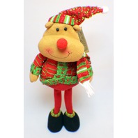 Hanna's Handiworks Plush Standing Reindeer in Holiday Sweater