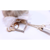 Rhinestone Bling Key Chain Fob Purse Phone Heart Charm Love Romance