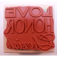 Stampington And Co Love Honor Cherrish Wooden Rubber Stamp Love Romance Marriage