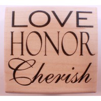 Stampington And Co Love Honor Cherrish Wooden Rubber Stamp Love Romance Marriage