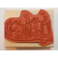 Stampington And Co Wooden Rubber Stamp Collection of small Herbal Bottles