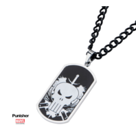 Inox Jewelry Punisher Skull Stainless Steel Dog Tag Pendant And Chain