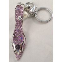 Rhinestone Bling Key Chain Fob Purse Charm High Heel Pump Shoe New