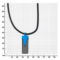Inox Jewelry Men'S Stainless Steel Blue IP Pendant Braided Leather Necklace