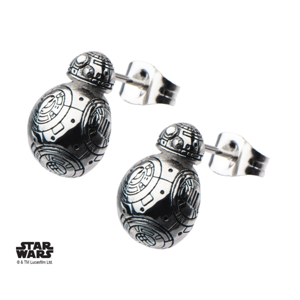 Inox Jewelry Stainless Steel Star Wars Episode 7 BB-8 Enamel Post Stud Earring