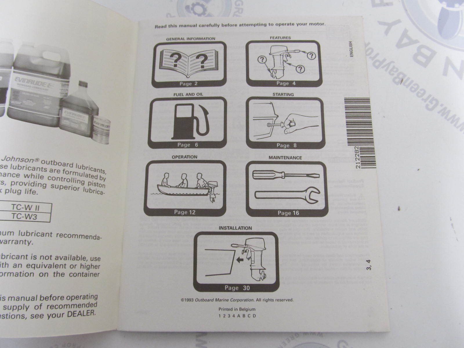 1994 Evinrude/Johnson Outboard Operation & Maintenance Manual 3-4 HP
