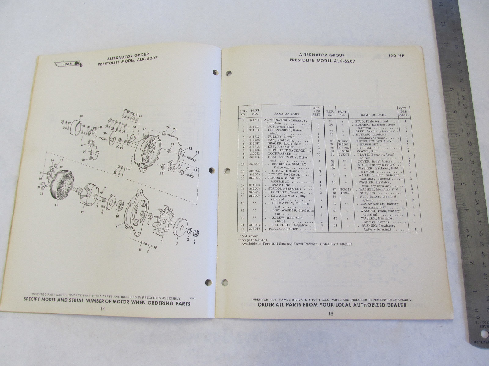 1968 OMC Stern Drive Parts Catalog 120 HP CU16C CUE16C Green Bay