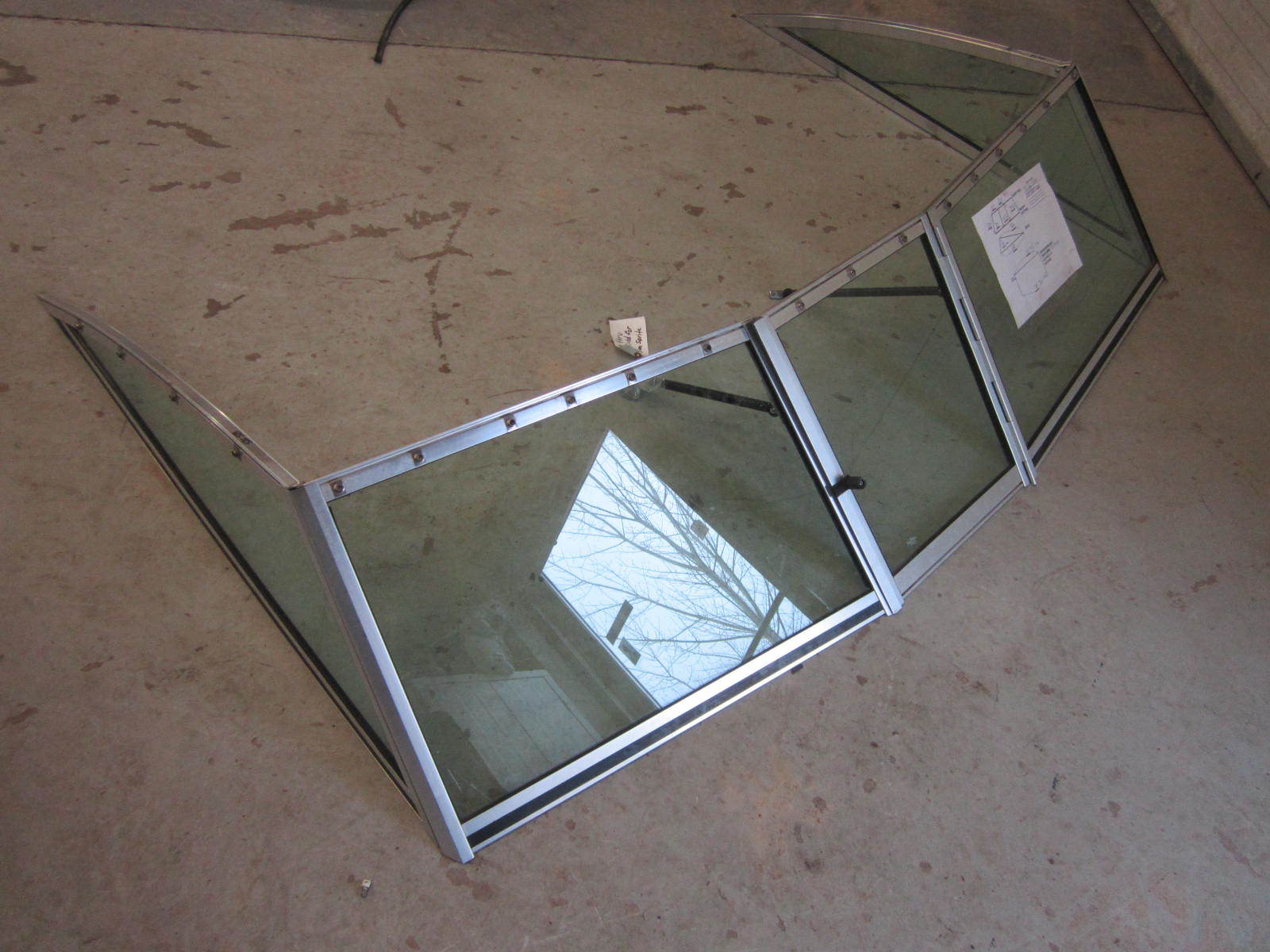 1985 Sea Sprite Continental Boat Walk Through Windshield 76" Wide