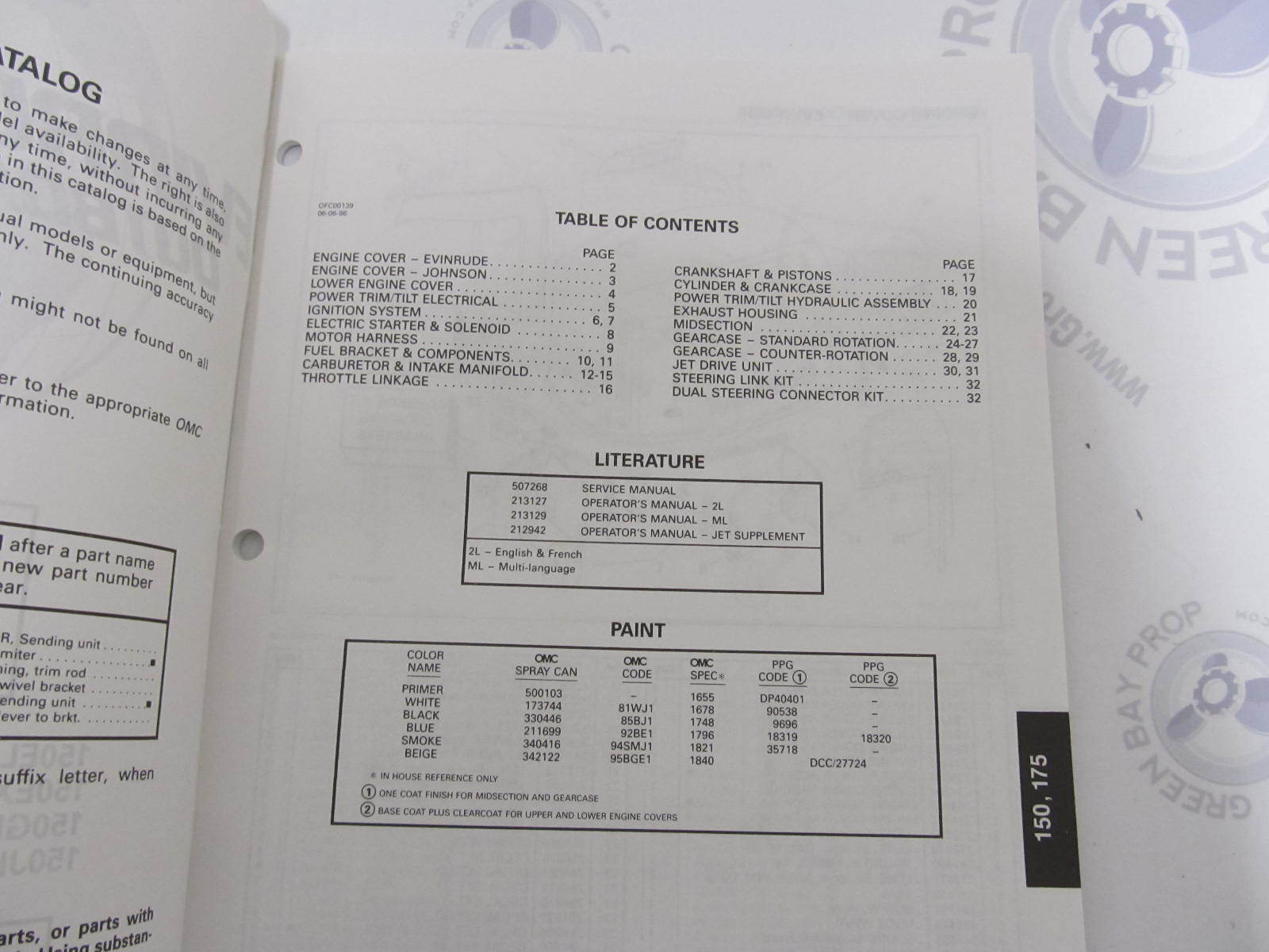 438681 OMC Evinrude Johnson 150/175 HP 105 JET Outboard Parts Catalog