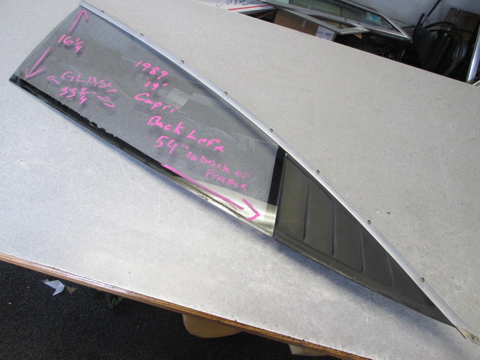 1989 Bayliner Capri Tinted Back Left Port Side Windshield Window 54