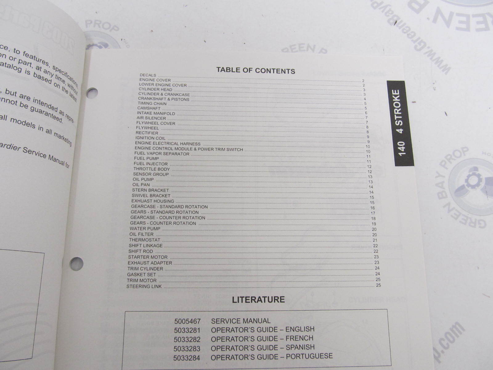 ... 5034086 OMC BRP Johnson 140 HP 4-Stroke Outboard Parts Catalog 2003