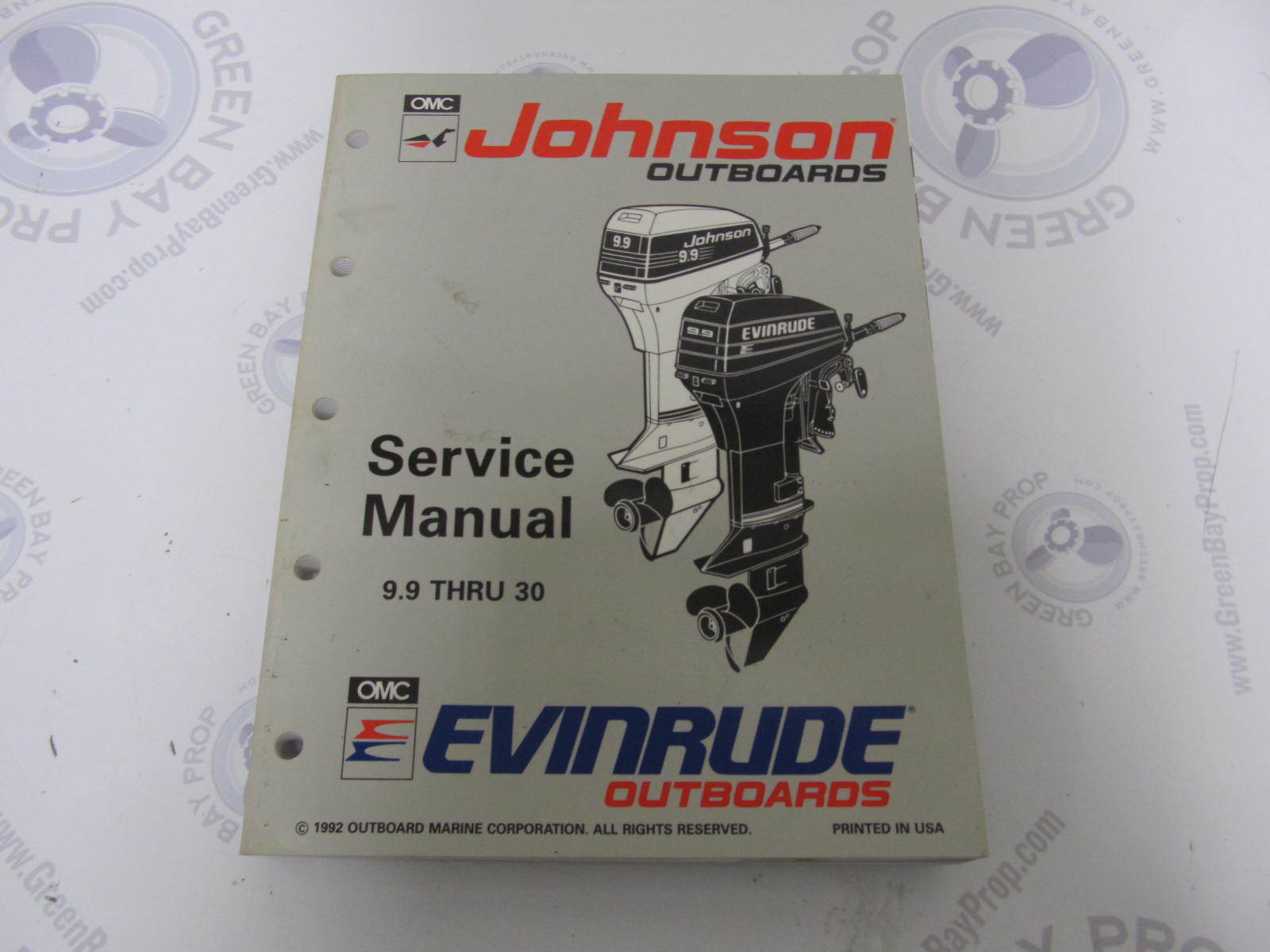 ... 9.9-30 HP 1993. 508282 Johnson Evinrude Outboard Service Manual "ET" ...