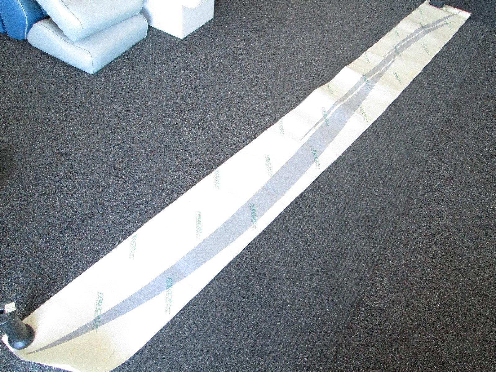 Large Boat Hull Vinyl Flare Graphic Decal Dark Blue 11.5 feet Green