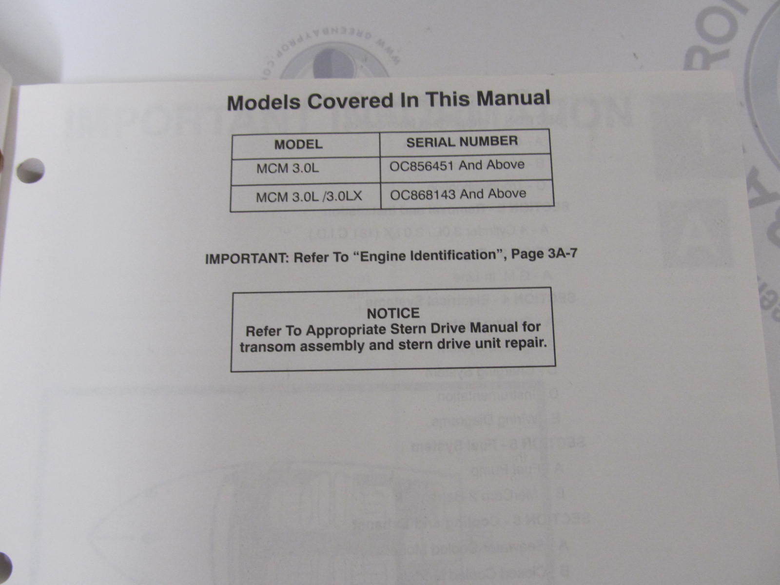... 90-816462 695 MerCruiser Service Manual Number 13 GM 4 Cylinder Marine Engines ...