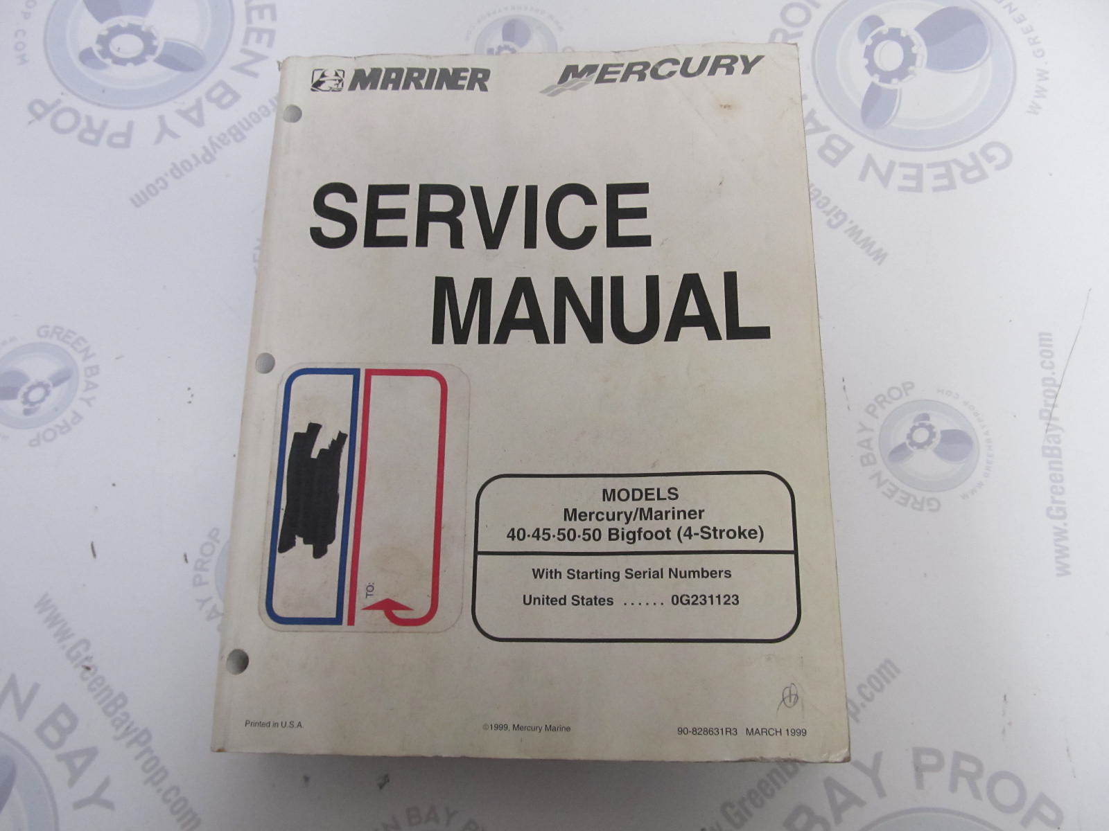 90-828631R3 Mercury Mariner Outboard Service Manual 40-50 4-Stroke Bigfoot | Green Bay Propeller & Marine LLC