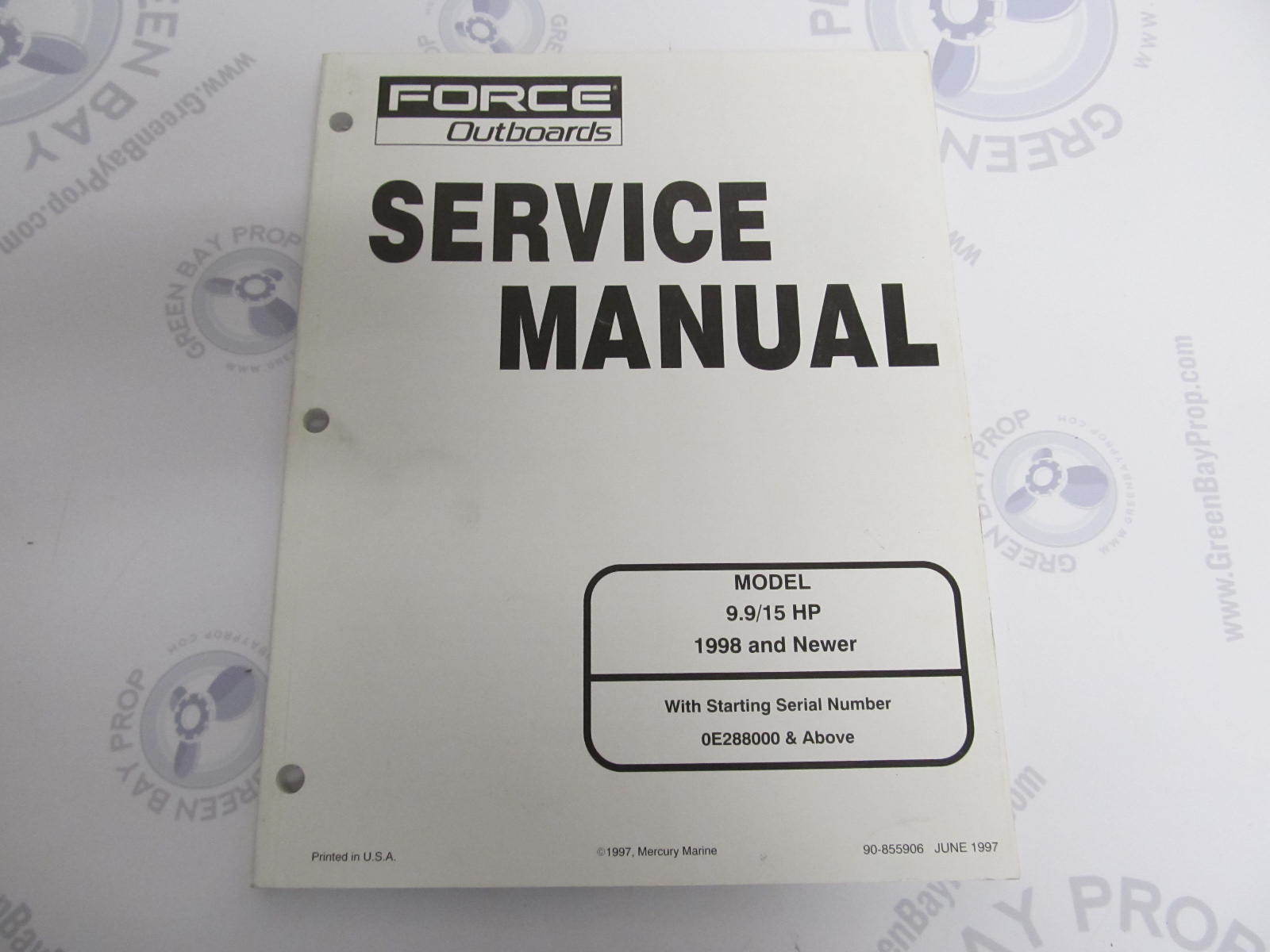 90-855906 Mercury Force Outboard Service Manual 9.9/15 HP 1998 ...
