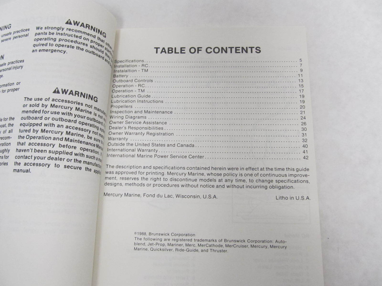 ... Mercury Thruster T21 R21 RL 21 Electric Outboard Operation & Maintenance  Manual