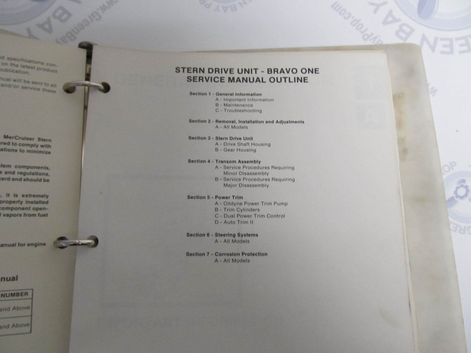 ... 90-17431 Mercury Mercruiser #11 Bravo One Stern Drive Service Manual ...