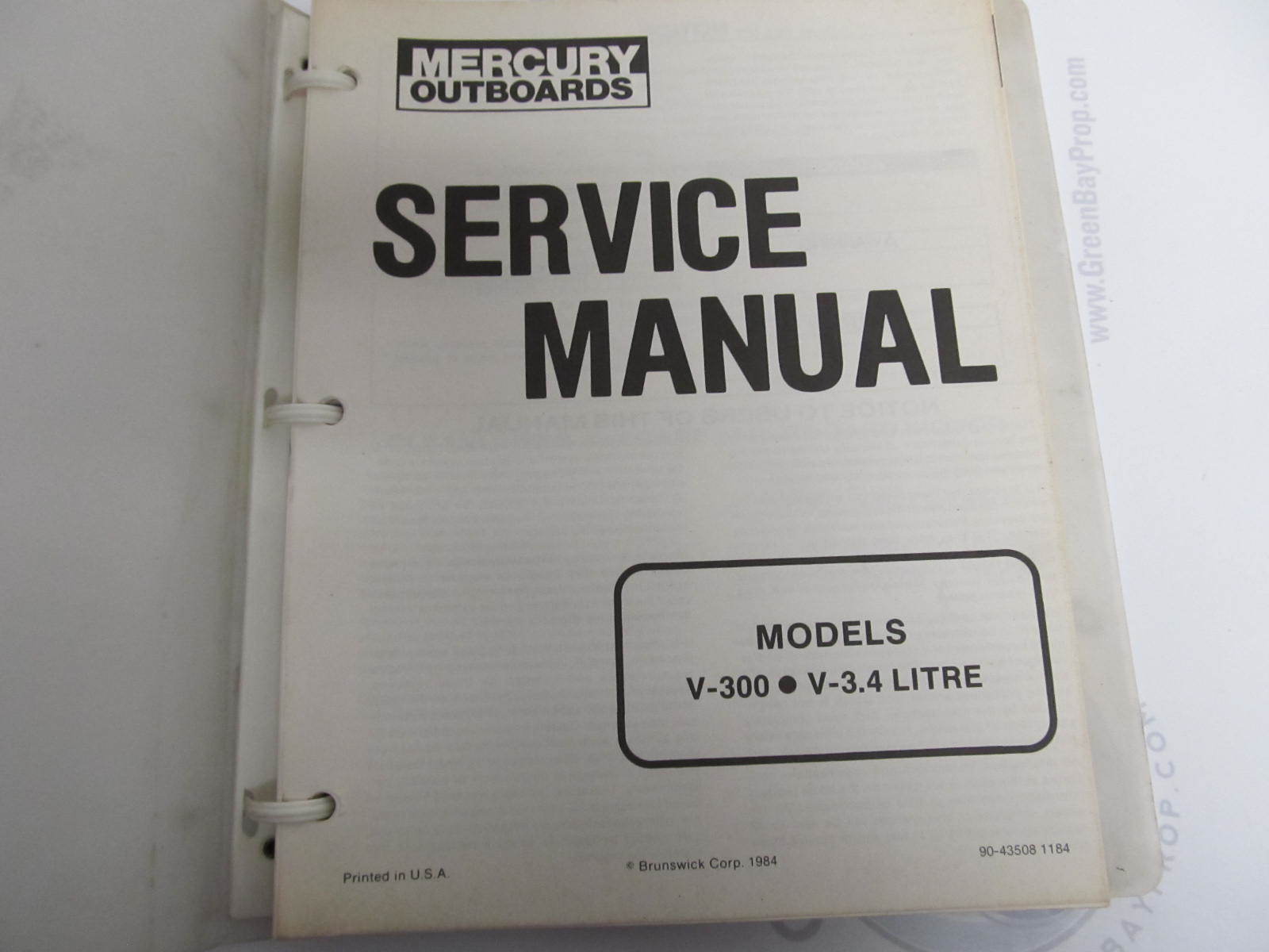 90-43508 Mercury Outboard Service Manual V-300, ...